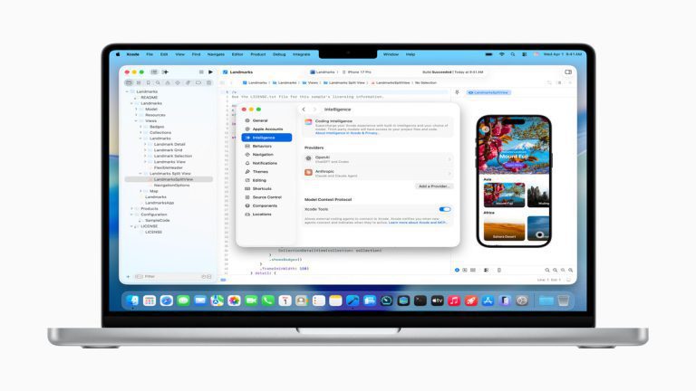 A Macbook showing Xcode