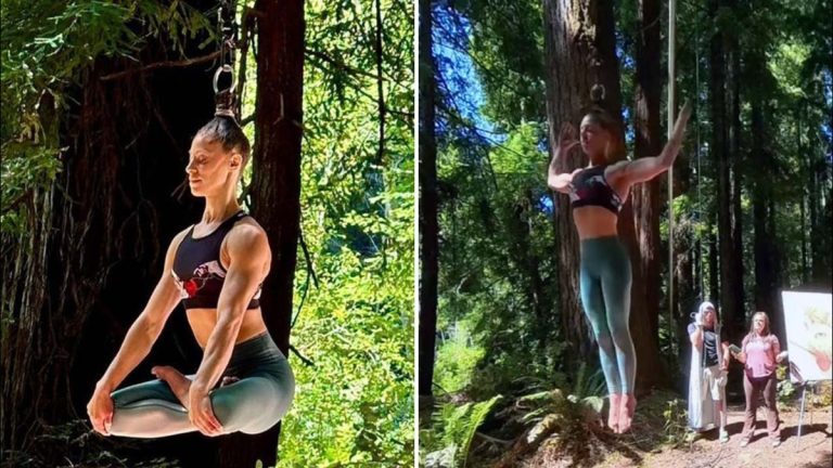 Women hangs by hair for 25 minutes breaking world record