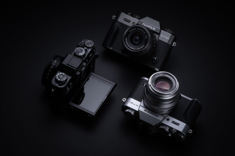 Fujifilm X-T30-III 3 angles with black background