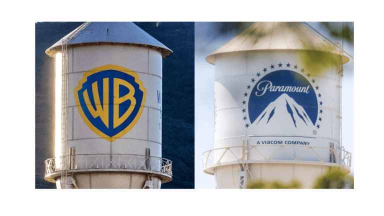 Bigger Isn’t Always Better. Hollywood Is About to Find Out. Paramount and Warner Bros. Discovery logos representing the proposed merger currently paused by a federal judge.