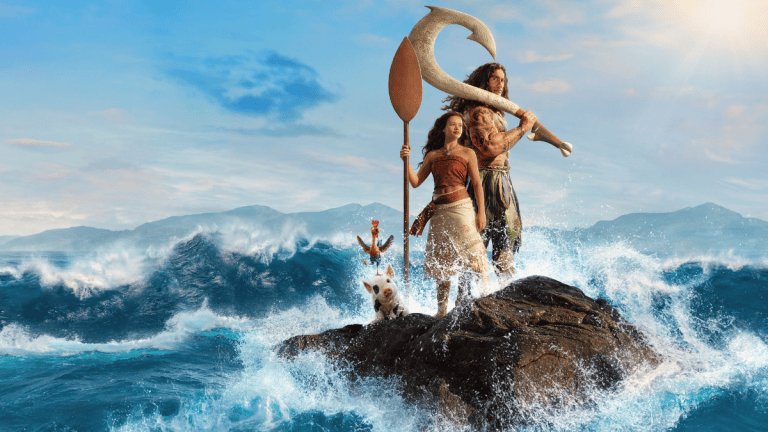 Disney’s Live-Action Moana Sits In The Middle Catherine Laga'aia and Dwayne Johnson in Disney's live-action Moana.
