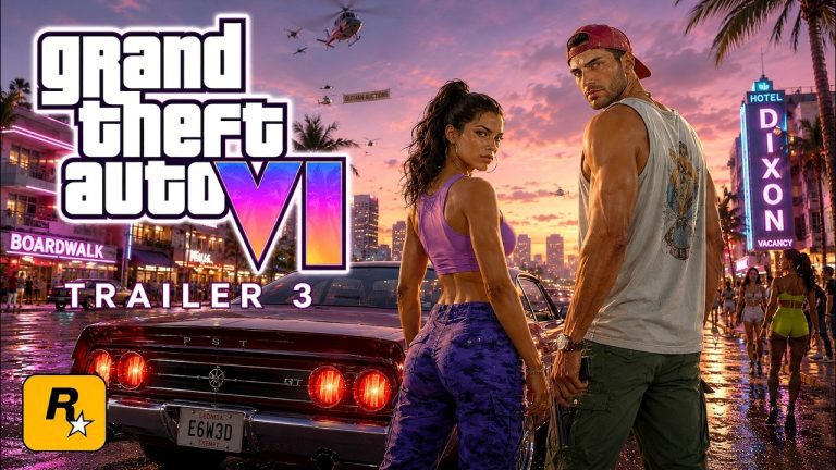 GTA 6 Trailer Hits Netflix at 21:00 SA Time, YouTube at 03:00 GTA VI Trailer 3 release banner