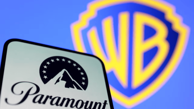 Paramount and Warner Bros. logos representing the proposed Hollywood studio merger