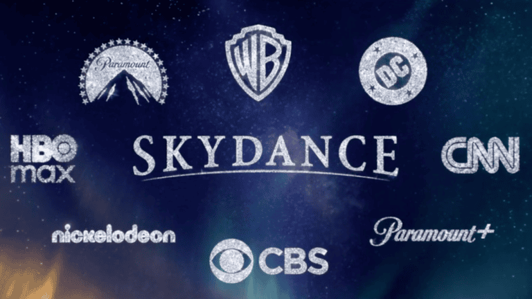 The Paramount and Warner Bros. studio logos following the creation of the combined Skydance entertainment company